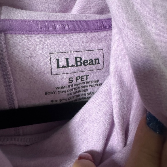 NWOT L.L. Bean Light Purple Cowl Neck Sweatshirt Size Small Petite - Picture 2 of 3